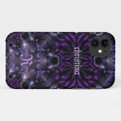 Lila Black Exotic Gothic Individuelle Name iPhone Case-Mate iPhone Hülle (Rückseite (Horizontal))