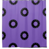 Lila Black Geo Duschvorhang (Vorderseite)