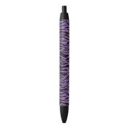 Lila Black Glitzer Zebra Print Kugelschreiber