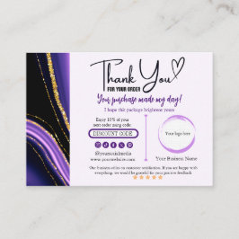 Lila Black Gold Dankeschön Business Card Visitenkarte