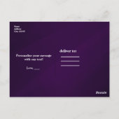 Lila Black & Gold Glam Moderne DANK Postkarte (Rückseite)