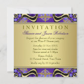 Lila Black Gothic Golden Dinner Party Einladung (Rückseite)