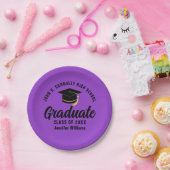 Lila Black Graduate Custom Graduate Party Pappteller (Party)