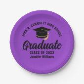 Lila Black Graduate Custom Graduate Party Pappteller (Vorderseite)