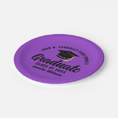 Lila Black Graduate Custom Graduate Party Pappteller (Schrägansicht)