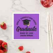 Lila Black Graduate Custom Graduate Party Serviette (Beispiel)