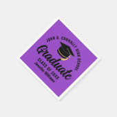 Lila Black Graduate Custom Graduate Party Serviette (Ecke)