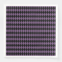 LILA BLACK HALLOWEEN DIAMOND-PATTER SERVIETTE