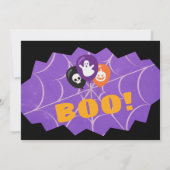 Lila Black Halloween Spooktacular GeburtstagsFoto Einladung (Rückseite)