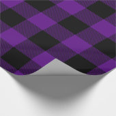 Lila Black Huge Buffalo Kariert Lumberjack Tartan Geschenkpapier (Ecke)