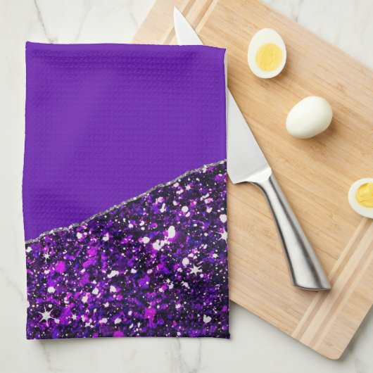 LILA BLACK MARBLE AGATE Table Runner Geschirrtuch (Viertel Falte)