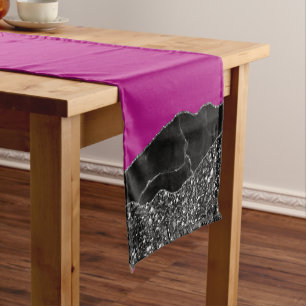 LILA BLACK MARBLE AGATE Table Runner Kurzer Tischläufer