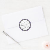 Lila Black Monogram V Wedding Vielen Dank Runder Aufkleber (Umschlag)