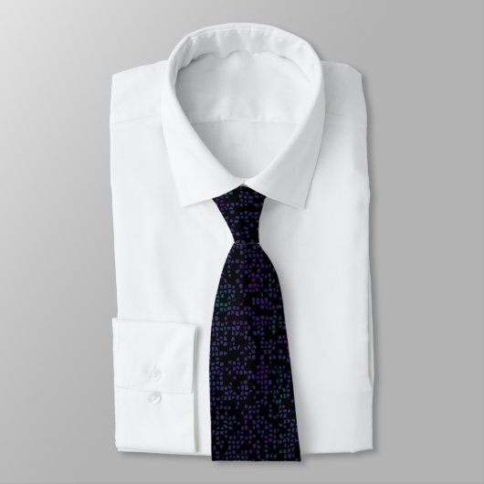 Lila Black Mosaic Neck Tie Krawatte (Gebunden)