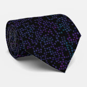 Lila Black Mosaic Neck Tie Krawatte (Gerollt)