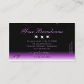 Lila Black Ombre Sparkle Jewels Monogram Trendy Visitenkarte (Rückseite)