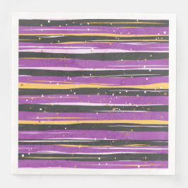 LILA BLACK ORANGE HALLOWEEN STREIFEN SERVIETTE