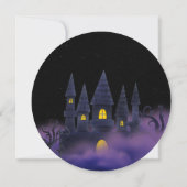 Lila Black Playful Fun Halloween ( sm. circle) Einladung (Rückseite)