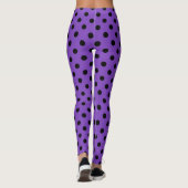 Lila Black Polka Dot Leggings (Rückseite)