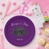 Lila Black Rose Gothic Wedding Paper Teller (Party)