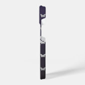 Lila Black Silver Butterflies iPhone 14 Hüllen Hülle (Linke Seite)