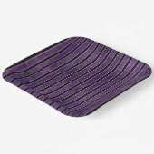 LILA BLACK SILVER HALLOWEEN STREIFEN PAPPTELLER (Gewinkelt)