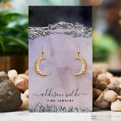 Lila Black Silver Modern Earring Display Card Visitenkarte