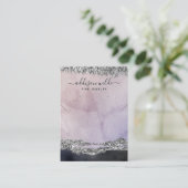 Lila Black Silver Modern Juwelier Display Card Visitenkarte (Stehend Vorderseite)