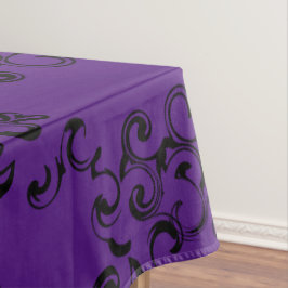 Lila Black Swirl Gothic Wedding Tischdecke