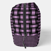 Lila Black Weave Muster Toilettenbeutel Waschbeutel (Rechts)