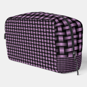 Lila Black Weave Muster Toilettenbeutel Waschbeutel