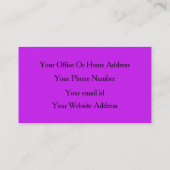 Lila Black Wedding Event-Planer in Hot Pink Visitenkarte (Rückseite)