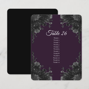 Lila Black Wedding Tischnummer Escort Karten