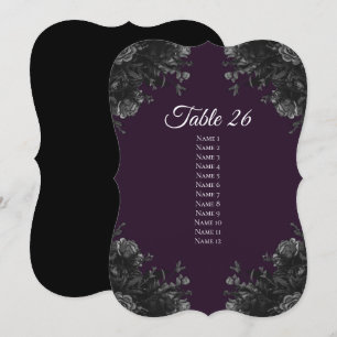 Lila Black Wedding Tischnummer Escort Karten