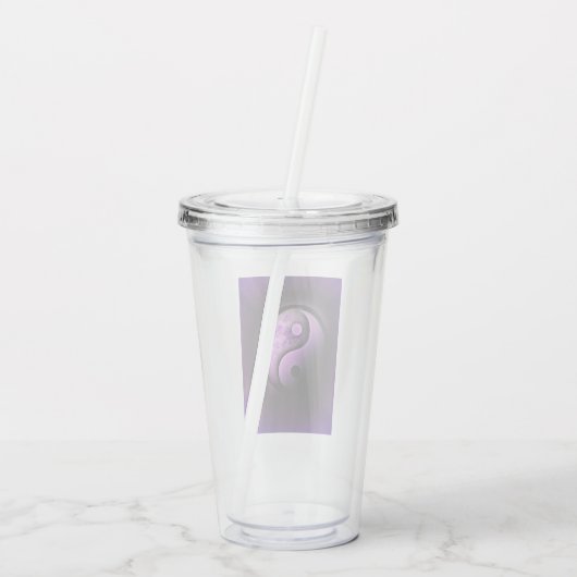 Lila & Black Yin-Yang Acryltrinkbecher (Rückseite)