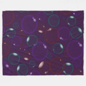 Lila Bläschen Blanketöne Farbige Seifenblasen Fleecedecke (Vorderseite (Horizontal))