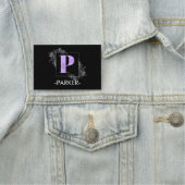 Lila Bläschen-Schmetterlingsbenutzerdefiniertes Mo Namensschild (Beispiel)