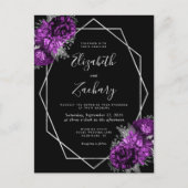 Lila Bläschen-Silber-Geometrie Postkarte (Vorderseite)