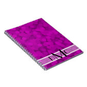 Lila Blasen 3 Erstmaliges Monogramm-Notebook Notizblock (Rechte Seite)