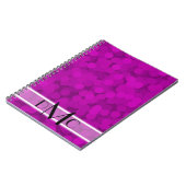Lila Blasen 3 Erstmaliges Monogramm-Notebook Notizblock (Linke Seite)