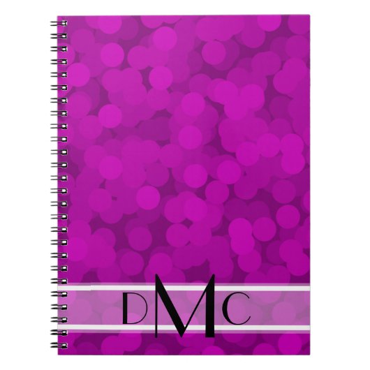 Lila Blasen 3 Erstmaliges Monogramm-Notebook Notizblock (Vorderseite)