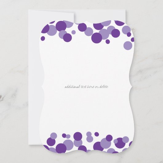 Lila Blasen-Party Einladungen (Rückseite)