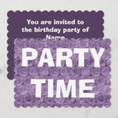 Lila Blasenverpackung Geburtstagsfeier Einladung (Vorne/Hinten)