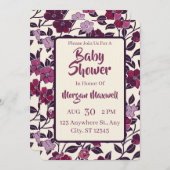 Lila BläserBaby-Dusche Einladung (Vorne/Hinten)