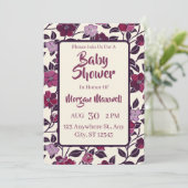 Lila BläserBaby-Dusche Einladung (Stehend Vorderseite)