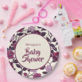 Lila BläserBaby-Dusche Pappteller (Party)