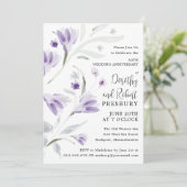 lila Bläserei zum 50. Hochzeitstag Einladung (Stehend Vorderseite)