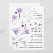 lila Bläserei zum 50. Hochzeitstag Einladung (Vorne/Hinten)