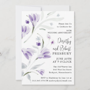 lila Bläserei zum 50. Hochzeitstag Einladung