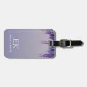Lila bläserne Monogramm Gepäckanhänger (Vorderseite horizontal)